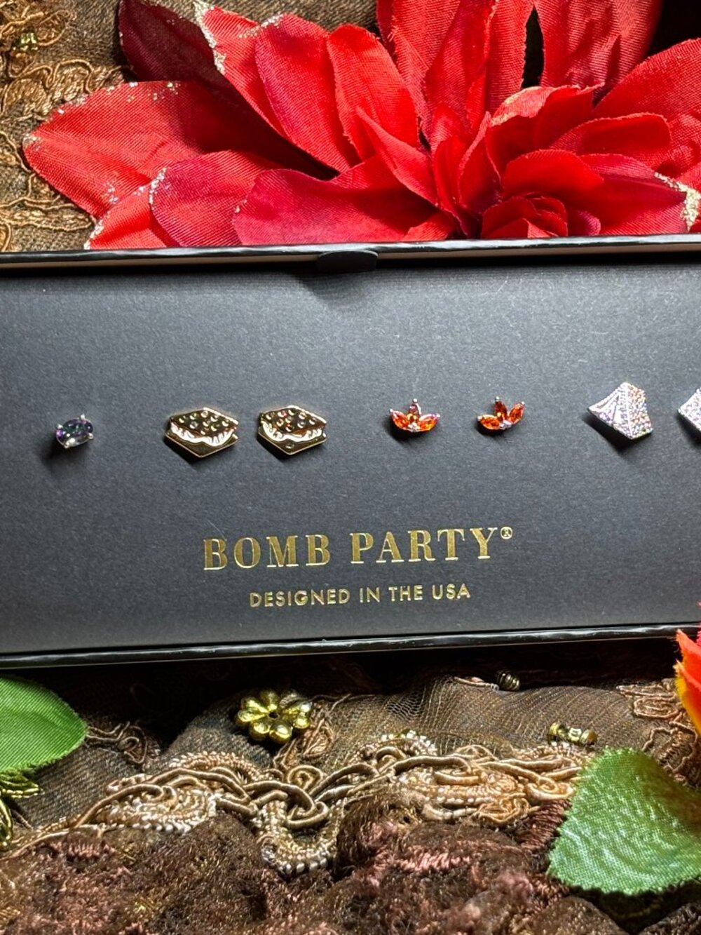 Bomb Party "Cozy By The Campfire" 4 Earring Sets RBP6608 MSRP $102